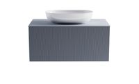 Товар: Тумба М-40 90см 1ящ NCS S 3005-R80B мат./волна, раковина Атрия бел гл, столешница Solid в цвете 4631177714849 - фото 1 Тумба М-40 90см 1ящ NCS S 3005-R80B мат./волна, раковина Атрия бел гл, столешница Solid в цвете 4631177714849 — фото 1, Тумбы с раковиной