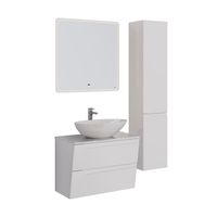 Тумба Lemark MIANO 80 см под 1 раковину, подвесная, 2 ящика, цвет корпуса, фасада: Белый глянец арт-LM06M80T — фото 7, Тумбы под раковину