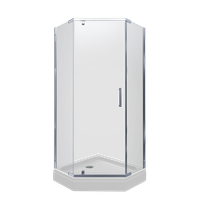 ДО "Дека-Хром", 100х100, пятиуг., низ. подд. (3 места+сифонD90мм) арт-Щ0000056816 — фото 2, Душевые уголки трапеция