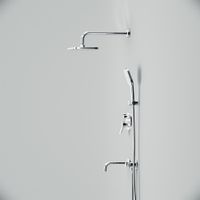 FB85A3RH40 X-Joy, набор: встроеный см-ль, излив, прямоуг.верхний душ 300х210мм, ручн.душ, хром — фото 5, Встраиваемые душевые комплекты