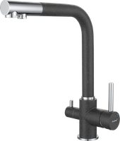 GF Смеситель для кухни, Г-обр. D-35мм с краном питьевой воды (графит) 3611 графит — фото 1, Смесители для кухни