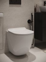 Agger Унитаз подвесной безободковый TORNADO белый с инсталляцией, микролифт, кнопка смыва черная арт-ATI09150+APB144 — фото 7, Комплекты унитаз + инсталляция