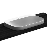 Раковина Scarabeo MOON полувстраиваемая без перелива с одним отверстием цвет белый арт-5512 — фото 1, Раковины накладные