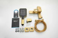 Смеситель для ванны с коротким изливом и душем BELZ , брашированное золото, арт-B60658-5 — фото 7, Смеситель для ванны