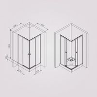 X-joy душевое огражд квадратн.,раздвиж.двери 90x90 хром мат.,стекло прозрачн арт-W94G-403-9090-MT1K — фото 7, Квадратные душевые уголки