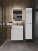 Orange Line Li-60TuwMDF+B07-600W тумба с раковиной подвесная 60 см, белый Li-60TuwMDF+B07-600W — фото 7, Тумбы с раковиной