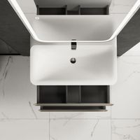 "S4" тумба под умывальник подвесная 80 см., цвет бежевый. арт-AQM900480BG — фото 3, Тумбы под раковину