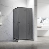 Душевой угол Veconi Rovigo RV-27B, 1000х900х1900, черный, стекло тонированное RV27B-10090-05-C8 — фото 1, Душевые уголки