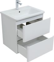Тумба с раковиной Aquanet Эмбер 60 2 ящ. цв.белый матовый (раковина Luxury) 00332494 — фото 5, Тумбы с раковиной