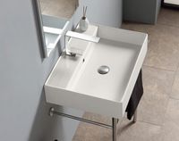 Раковина Scarabeo TEOREMA 2.0 подвесная или накладная с переливом с одним отверстием цвет белый матовый арт-5105 41 — фото 2, Раковины подвесные