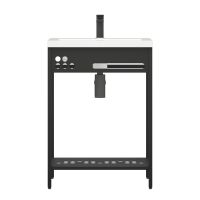 тумба Металлика 60 (Фостер/Como 60) напольная металл черная без умывальника MFR80100BK — фото 1, Комоды и тумбы для ванной комнаты