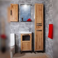 Комплект мебели для ванной Бриклаер ЛОФТ 45L, метрополитен грей — фото 1, Комплекты мебели для ванной