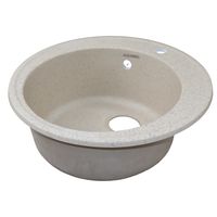 Кухонная мойка AZARIO Solo 505x505x190 искусственный мрамор, сифон в комплекте, цвет песочный арт-CS00105235 — фото 1, Кухонные мойки