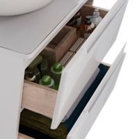 Тумба Lemark MIANO 60 см под 1 раковину, подвесная, 2 ящика, цвет корпуса, фасада: Белый глянец арт-LM06M60T — фото 3, Тумбы под раковину