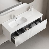 Тумба подвесная SANCOS Snob R 1.0 1195х445х406, c одним ящиком оснащенным доводчиками, Bianco , арт. арт-SNR1.0120LW — фото 4, Тумбы под раковину