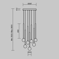 Подвесной светильник Maytoni MOD383PL-L20BBS3K — фото 2, Подвесные светильники