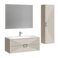 Тумба подвесная "ЛУКСОР-100 см" с 2-я ящ. беж. матовая (ум. Блисс-100 см.) арт-1010057 — фото 2, Тумбы под раковину