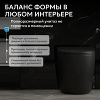 Унитаз ABBER Bequem приставной черный матовый, безободковый, смыв торнадо арт-AC1111TMB — фото 7, Приставные унитазы