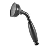 Душевая лейка (металл) с ЧЕРНОЙ керамической ручкой, 1 режим, ЧЕРНАЯ МАТОВАЯ арт-KS0017C — фото 1, Лейки для душа