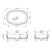 Раковина накладная ABBER Stein AS2632 белая матовая — фото 5, Раковины накладные