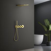 Душевая система встроенная с термостатом Timo Saona SX-2350/17SM золото матовое — фото 1, Встраиваемые душевые комплекты