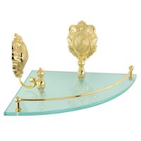 Товар: CLEOPATRA Полка c галереей угловая, стекло матовое/золото 16694 - фото 2 CLEOPATRA Полка c галереей угловая, стекло матовое/золото 16694 — фото 2, Полки для ванной и душа