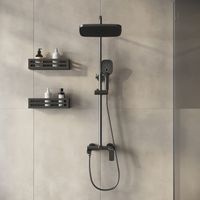 Душевая стойка Grossman Advans с верхним душем,ручной лейкой и смесителем,графит сатиновый,1 место арт-500.K35.09.420 — фото 3, Душевые стойки