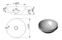 Раковина CAPELLA Soft Rock Duo 41,7 Х 41,7 RAL* 1.02.021.11.2 — фото 3, Раковины встраиваемые сверху