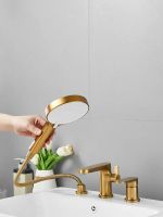 Смеситель на борт ванны BELZ, брашированное золото, арт-B66713-5 — фото 3, Смесители на борт ванны