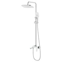 Душевая система Azario Lursy с квадратным тропическим душем, керамический картридж, шланг 150 см, хром арт-AZ-K2349 — фото 1, Душевые стойки