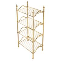 MIRELLA Этажерка, L49хH107xP33 см, 4 полки-решетки, латунь, золото 26628 — фото 1, Стеллажи для ванной комнаты