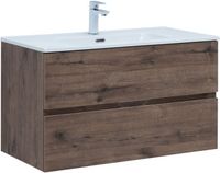 Тумба под раковину Aquanet Алвита New 90 2 ящика, дуб веллингтон табак арт-00334187 — фото 14, Тумбы под раковину