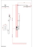 Душевая система встраиваемая с термостатом D&K Bayern.Liszt , матовое золото арт-DA2515707A04 — фото 2, Встраиваемые душевые комплекты