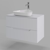 Orange Line Li-80TuwMDF+B07-500W тумба с раковиной подвесная 80 см, белый Li-80TuwMDF+B07-500W — фото 1, Тумбы с раковиной