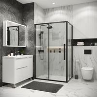 Боковая стенка Grossman Cosmo (100х195) черный матовый,стекло шиншилла, 1 место арт-200.K33.02.100.21.02 — фото 2, Боковые стенки