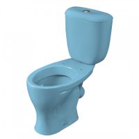 Унитаз-компакт "Воротынский" косой выпуск, ниж. под., с кнопочной арматурой и сиденьем, голубой С арт-1P4017S0600BF — фото 2, Напольные унитазы