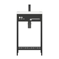 тумба Металлика 50 (Фостер/Como 50) напольная металл черная без умывальника MFR80099BK — фото 1, Комоды и тумбы для ванной комнаты