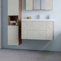 Тумба под раковину подвесная Бриклаер КРИСТАЛЛ латте, 90 см 4627125416958 — фото 1, Тумбы с раковиной