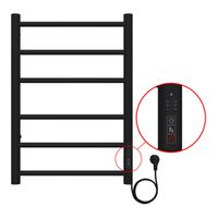 Полотенцесушитель электрический AZARIO PARMA 400/600 6 секций, диммер справа, черный арт-AZ10846B — фото 3, Электрические полотенцесушители