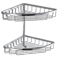 Полочка корзинка COLOMBO DESIGN ANGOLARI B9617 угловая двойная с крючком цвет хром — фото 3, Полки