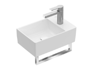 Раковина, Villeroy&Boch, Memento 2.0, ширина, мм-400, глубина, мм-260, высота, мм-135, отверстия для смесителя-1, материал-TitanCeram, цвет-альпийский белый арт-43234001 — фото 1, Раковины подвесные