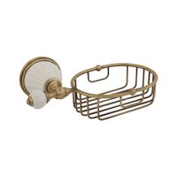 OLIVIA Решетка-корзинка настенная, керамика белая, бронза 17440 — фото 1, Полки