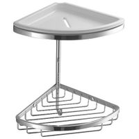 Товар: Полочка корзинка COLOMBO DESIGN ANGOLARI B9601 угловая двойная с керамической полкой с крючком цвет хром - фото 2 Полочка корзинка COLOMBO DESIGN ANGOLARI B9601 угловая двойная с керамической полкой с крючком цвет хром — фото 2, Полки