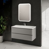 "S4" тумба под умывальник подвесная 100 см., цвет серый. арт-AQM900410GM — фото 2, Тумбы под раковину