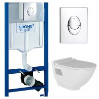 КОМПЛЕКТ Grohe + BIEN: Инсталляция 38721001 Grohe Rapid SL + HARMONY Унитаз подвесной безободковый с функцией биде с гигиеническим покрытием в комплекте с тонким сиденьем микролифт HRKA052N2VP1W5000+VTMU11W5W5HB0 GRH721N2VP1 — фото 2, Комплекты унитаз + инсталляция