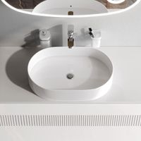 M8FWCC20500WG Func Раковина накладная овальная 50 см, цвет белый глянец — фото 2, Раковины накладные