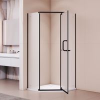 Душевой уголок RGW PA-081B 100x100, профиль черный, стекло матовое/6 мм, арт-35088100-24 — фото 2, Душевые уголки трапеция