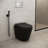 Товар: Унитаз подвесной Grossman Fly (520х360х350) безободковый,черный матовый с тонкой крышкой,микролифт,1 место арт-GR-4478BMS - фото 4 Унитаз подвесной Grossman Fly (520х360х350) безободковый,черный матовый с тонкой крышкой,микролифт,1 место арт-GR-4478BMS — фото 4, Подвесные унитазы