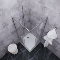 ДО "Вента-Хром" 100х100, квадрат, низ. подд. (2места+сифонD90мм) арт-Щ0000049619 — фото 2, Квадратные душевые уголки