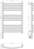 Полотенцесушитель электрический Сунержа Богема 3.1 выгнутая 800х500 МЭМ левый Состаренная латунь 051-6002-8050 — фото 3, Электрические полотенцесушители